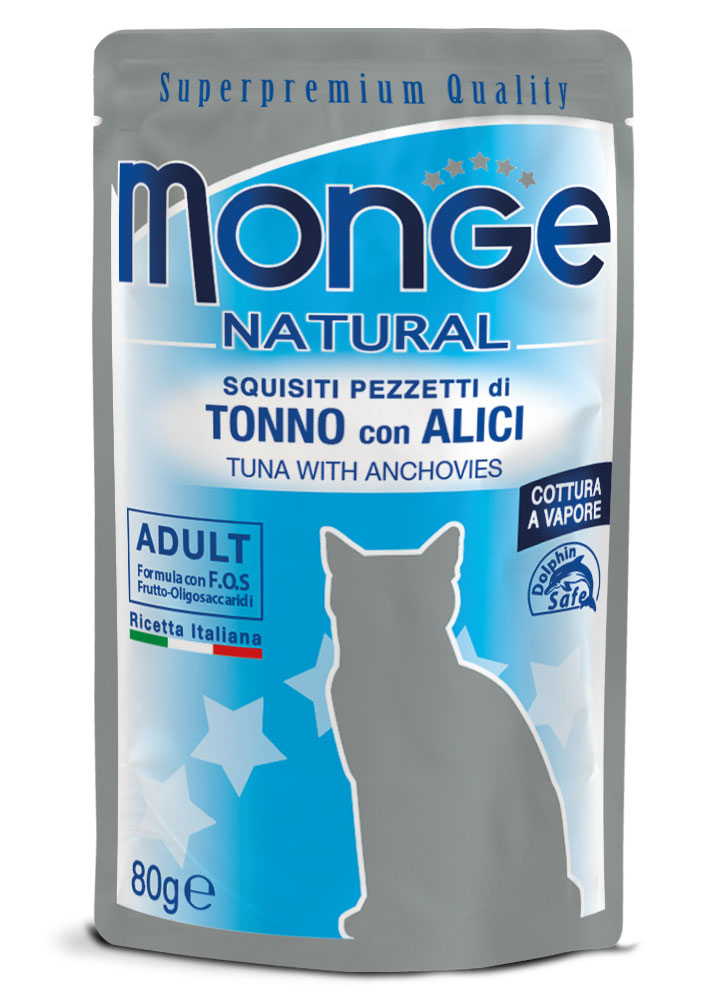 Monge Natural Tonno con Alici - Busta da 80gr Monge Natural Tonno con Alici - Busta da 80gr